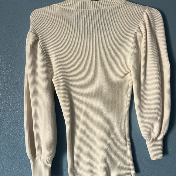 White Ribbed Sweater - Picture 4 of 4